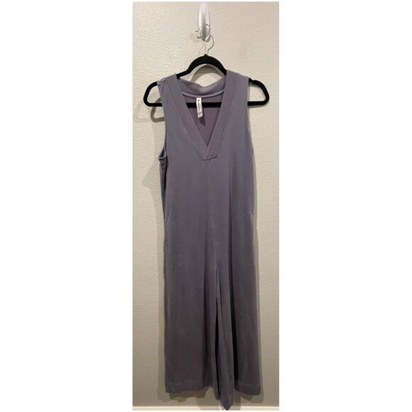 ATHLETA Wide Leg Pants Serenity Sleeveless Pockets Purple Jumpsuit - Picture 2 of 7